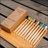 Disposable Toothbrushes Bath Supplies El Home Garden Eco Soft Bamboo Toothbrush 10 Pcs Rainbow Color Kraft Case Package Ecological F Dhgpj