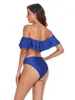 Women's Swimwear Two Piece Bikini Strapless Backless Ruffle Swimsuit Swimming Women Bikinis Summer Vintage Beach Bathing Suit