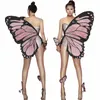 Festival Fairy Butterfly Wings Rave Appories Rhineste Bodysuit Dance Cleren Women Stage Birthday Party Nightclub 74ar#