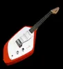 Custom 6 snaren VOX Mark V Teardrop Phantom Solid Body rode elektrische gitaar 3 Single Coil pickups Tremolo staartstuk Vintage Whit7639247