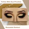 Pinceaux de pratique du maquillage des yeux, tatouage des sourcils, peau bionique en silicone pour cils, l'aide parfaite à la pratique de la planche, tampon de maquillage pour tous les visages