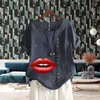 T-shirts pour femmes Bouche Lèvre Motif Manches courtes Lady's Mode Col rond Top Vêtements Lâche Coton Lin Chemise Femmes Été Casual