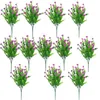 Decorative Flowers 12Pcs Artificial Eucalyptus Leaves Camellia Bunch Simulated Gypsophila Branches Fake 7-Pronged Rose Bouquet Home Room