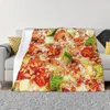 Decken Tortilla Pizza Deckenbezug Samt Lustiges Essen Superweicher Überwurf für Schlafzimmer Sofa Tagesdecke