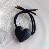 Designer Haarseil Sweet Black Love Scrunchie Gummiband Elastisch Marke Pferdeschwanzhalter Haarschmuck