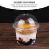 Disposable Cups Straws Clear Pudding Tasting Appetizer Bowls Dipping Cup Plastic Bowl Mousse Serving