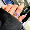 Clusterringen Lichte luxe en nis Violet Crushed Cut 925 zilveren ringset met diamant met hoog koolstofgehalte Rechthoekig minimalistisch