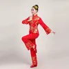 Женский костюм для народного танца, веерный танец, китайский древний традиционный DrChinese Yangko, сценическая танцевальная одежда V8y0 #