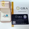 Zuanfa Ny ankomst 8mm Moissanite Skruv tillbaka örhängen Sterling Sier Jewelry Fashion Moissanite/Blue Opal Ear Studs