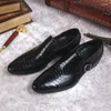 Scarpe eleganti Mocassini da uomo d'affari italiani di lusso in vera pelle di marca fatti a mano comodi modello coccodrillo uomo matrimonio sociale