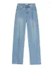 Jeans pour femmes Printemps Automne Pantalon Long Femmes Taille Haute Casual Mode Rayé Dames Pantalon Coréen Lâche Plissé Femme Pantalon Droit