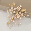 Hårklipp Trendigt Fashion Flower Hairband Veil Pearl Rhinestone Hairpins For Women Prom Bridal Wedding Accessories Jewelry Band