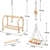 Other Bird Supplies Perches Pet Swing Cage Standing Hanging Parrot Toys Ladders Chewing 8pcs/set Accessories Hammock Climbing Wooden