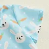 Ensembles de vêtements pour bébés garçons, tenue de pâques, manches longues, imprimé floral, boutonné, haut et short, ensemble de 2 pièces