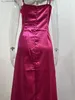Robes décontractées de base femmes printemps nouveau soutien-gorge rétractable plissé fendu robe en Satin Sexy coupe ajustée enveloppement robe de hanche T240330