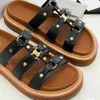 vintage rubber Slipper Mule lady Fashion Flat shoe Summer travel New loafers womans sandal buckle Sliders Leather luxurys Slide beach Casual Shoes Designer sandale