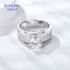 100 Real D 1CT 2CT Anelli di fidanzamento maschili Placcatura in platino Argento sterling Labs Diamond Wedding Mens 240322