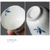 Cups Saucers 2pc/Set 30ml Pure Hand-painted Butterfly Orchid Art Ceramic Tea Cup Household Creative Small Single Hostess Set