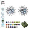 Boucles d'oreilles Cocosily 0.5CT D couleur GRA Certification Moissanite S925 argent Sterling femmes tournesol Simple classique fleur bijoux