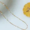 Chaînes Vintage Gold Couleur Simated-Perle Colliers Colliers Femmes Party Collier Perle Ronde Paillettes Collier Bijoux De Mode Drop Livraison Otw4x