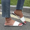 Slippare PU Summer Modern 2024 Low Heel Ladies Shoes Square Solid Greenow Sexy Women's Zapatillas