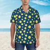 Męskie koszule zwykłe plasterki cytrynowe koszula wakacyjne męskie paski wydruku hawajskie krótkie rękawy nadruk vintage duże bluzki prezent