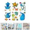 Bath Mats Anti-slip Cartoon Wall Sticker Bathtub Stickers Non-skid Bathroom Anti-skid Decor Decals Shower Marine Animal