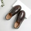 Casual Shoes Autumn Winter Fur Oxford for Women äkta läder Oxfords Vintage Lace Up Female Flats Sweed Woman