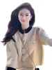 Robes de travail coréen doux col montant veste jupe deux pièces ensemble femmes mode épissure tempérament collège simple boutonnage costume de printemps