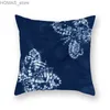 Oreiller 45x45cm bleu abstrait papillon motif géométrique cas confortable canapé siège housse de coussin mode décor à la maison Y240401