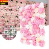 Decorative Flowers 12pcs Artificial Rose Flower Wall Panel Bouquet Wedding Background Decor