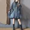 Trench da donna Masss Wasss Giacche lunghe di lusso Moda donna Vintage sciolto oversize denim da donna scollo a V casual punk giacche a vento