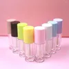 Garrafas de armazenamento 6ml de parede espessa Clear Lip GlossTube Recipiente de embalagem de brilho cosmético com escova grande