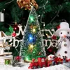 Christmas Decorations Tree Ornaments 3pcs LED Miniature Desktop Ornament For Bedroom Bookshelf Garden Kids Room Dorm And More