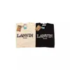 Marca de moda lanvin langfan manga curta camiseta co estrelas da mesma cor letras bordados soltos amantes dos homens e das mulheres