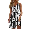 Casual Dresses Women's Dress Button Print V Neck Active Fashion Outdoor Street Sleeveless Loose Fit Summer Vestido Elegante Feminino Lu