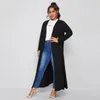 Plus -storlek Spring Elegant Maxi Cardigan Women LG Sleeve Open FRT Loose Black Casual Cardigan Plus Size Women Clothing 6xl 7xl T6WX#