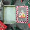 Garrafas de armazenamento pequenos biscoitos caso natal festa favor titular caixa de lata vazia folha de flandres biscoitos doces com janela