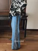 Women's Jeans Pullover V-neck Sweater Knitwear Blouse Woman Clothing 2024 Y2k Korean Fashion Style Vintage Winter Top Oversized Elegant Chic