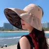 COKK Summer Hat Kobiety Big Brim Outdoor Suncreen Protekcja UV Składana pusta top Sun Female Travel Beach 240320