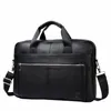 Schlatum äkta läderscortscase hårt för män lyxiga handväskor bärbara portföljpåsar 15,6 tum Office Bussin Computer Bag C1CS#