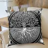 Pillow Tarot card Sun Moon stars black and white case mysterious divination decoration sofa chair Home cushion cover Y240401