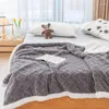 Blankets Spring Autumn Warm Thickened Solid Color Fleece Bedspread Soft Breathable Throw Sofa Blanket Bedding Coverlet