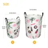 Laundry Bags Pink Flowers And Nail Polish Print Basket Collapsible Clothes Hamper For Nursery Kids Toys Storage Bag