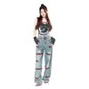 Pantalons en jean pour femmes 2024 printemps mode coréenne serviette brodée nostalgique jambe lâche vêtements droits pour femmes