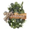 Decorative Flowers Q6PE Wall Mounted Wreath Tulip Eucalyptus Festive Seasonal Holiday Decoration