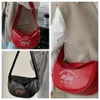 Original Design Fi Bag Women's Autumn and Winter New Popular Online Red Shoulder Bag Advanced Feel Versatil Crossbody Bag P2B9#