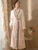 Home Clothing Robe Women Flannel Vintage Winter Sleepwear Velvet Sleeve Dress Coral Autumn Nightwear Princess Long Sweet Pajamas Loose