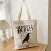 1pc "Borgin And Burkes" Crow Pattern Canvas Tote Bag, Reusable Shop Bag Christmas Halen Gift M4Uq#