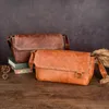 Oyixinger Vintage Koeienhuid Heren Schoudertas Menger Veelzijdige Fi Casual Lederen Tassen Effen Kleur Crossbody Tas T5fn #